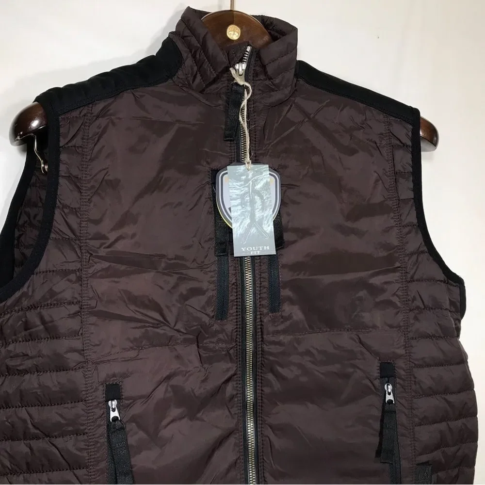 Youth STS Ranchwear Western Puffer Vest Brown Size XLarge
